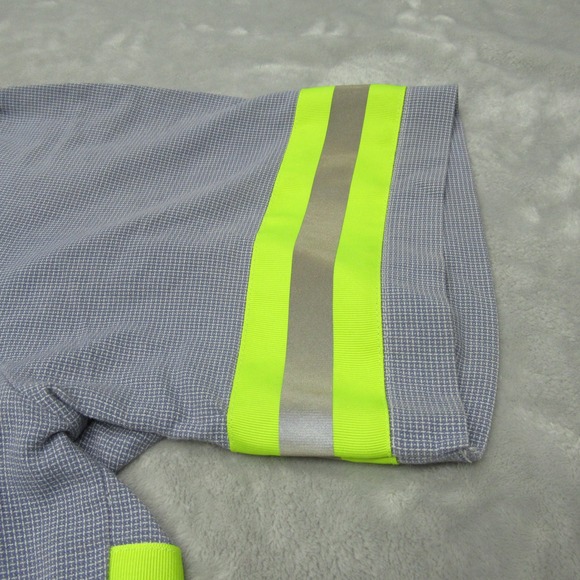 Budweiser Shirt Men XL Riverside Blue Reflective Stripes Button Up Logo Employee - Picture 7 of 14